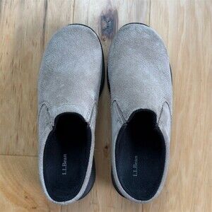 L.L.Bean Women's Slip-On Loafer Moc Shoes Beige Taupe Black Rubber Sole
